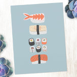 Japanisch Sushi Nigiri Maki Roll Stack Postkarte<br><div class="desc">japanische Küche für diejenigen,  die Liebe haben Sushi,  Sashimi,  Nigiri und Maki Brötchen zu essen.</div>