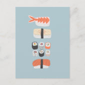 Japanisch Sushi Nigiri Maki Roll Stack Postkarte (Vorderseite)