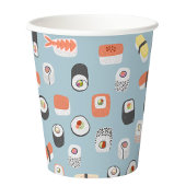 Japanisch Sushi Pattern Blau Pappbecher
