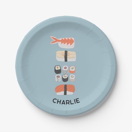 Japanisch Sushi Personalisiert Pappteller (Vorderseite)