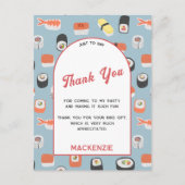 Japanisch Sushi Vielen Dank Postkarte (Vorderseite)