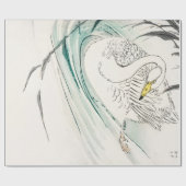 JAPANISCH SWAN WOODBLOCK DRUCKPAPIER GESCHENKPAPIER (Flach)