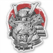 Japanisch Tiger Samurai Aufkleber (Vorderseite)