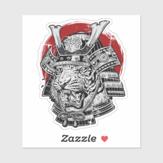 Japanisch Tiger Samurai Aufkleber (Blatt)