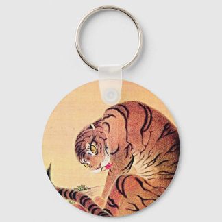 Japanisch Tiger Woodblock Vintag Art Ukiyo-E Schlüsselanhänger