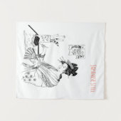 Japanisch, Tinte, Kunst, geisha, Grafik, Wandteppich (Vorderseite (Horizontal))