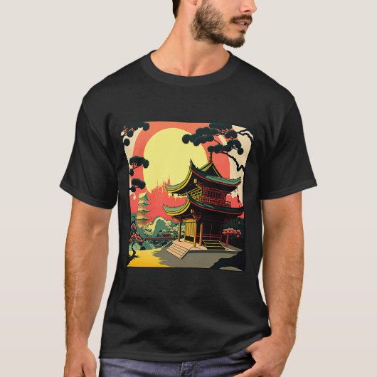 Japanisch Tokio asiatisch inspiriert Retro 60u2019 T-Shirt (Vorderseite)