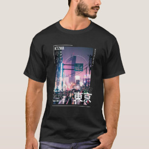 Japanisch Tokyo Cyberpunk Art Streetwear Retro Gra T-Shirt