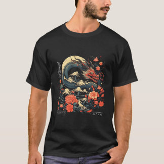 Japanisch Tokyo Dragon Asian Tattoo 80€™S Style T-Shirt