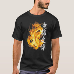 Japanisch Tokyo Dragon Asian Tiger Yojijukugo 4 Ka T-Shirt