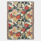 Japanisch Ukiyo-E Art Floral Pattern Decke (Vorderseite Vertikal)