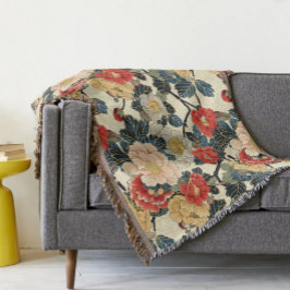 Japanisch Ukiyo-E Art Floral Pattern Decke