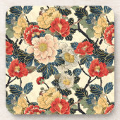 Japanisch Ukiyo-E Art Floral Pattern Getränkeuntersetzer (Vorderseite)