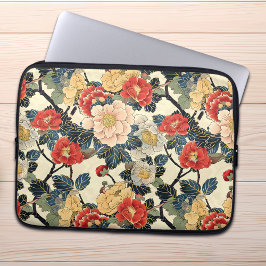 Japanisch Ukiyo-E Art Floral Pattern Laptopschutzhülle