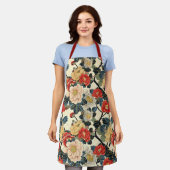 Japanisch Ukiyo-E Art Floral Pattern Schürze (Getragen)