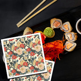 Japanisch Ukiyo-E Art Floral Pattern Serviette