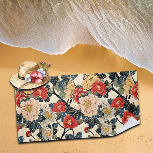 Japanisch Ukiyo-E Art Floral Pattern Strandtuch