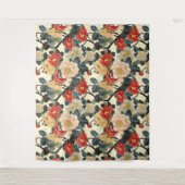 Japanisch Ukiyo-E Art Floral Pattern Wandteppich (Vorderseite)