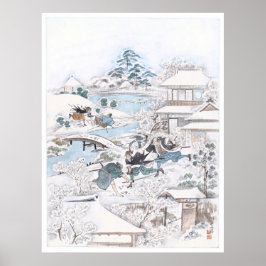 Japanisch Ukiyo-e der 47 Ronin kämpfend Samurai Poster