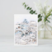 Japanisch Ukiyo-e des 47 Ronin-kämpfenden Samur Postkarte (Stehend Vorderseite)