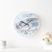 Japanisch Ukiyo-e von 47 Ronin auf der Ryogoku-Brü Große Wanduhr (Zuhause)