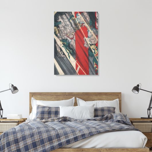 Japanisch Ukiyo-e Yokai Ibaraki Demon von Yoshitos Leinwanddruck (Insitu (Schlafzimmer))