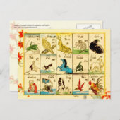Japanisch und Englisch gekennzeichnete Tiere Postkarte (Vorne/Hinten)