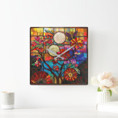 Japanisch verkleidete Glas Art Wall Uhr (Zuhause)