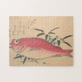 Japanisch Vintag Art Red Fish Puzzle