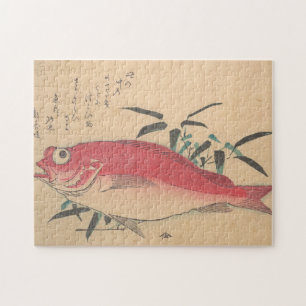 Japanisch Vintag Art Red Fish Puzzle