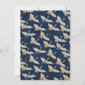 Japanisch Vintag Cranes Blue Elegante Hochzeit Einladung (Rückseite)