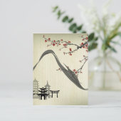 Japanisch,Vintag,Kirschblüte,Wasserfarbe,Kunst, Postkarte (Stehend Vorderseite)