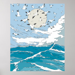 Japanisch Vintag Seqscape Poster