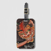 Japanisch Vintag Woodblock Oni King Shutendoji Gepäckanhänger (Vorderseite Vertikal)