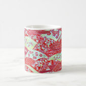 Japanisch Washi Art Red Floral Origami Yuzen Kaffe Kaffeetasse (Mittel)
