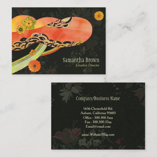 Japanisch Washi Muster einzigartig Visitenkarte (Vorne/Hinten)