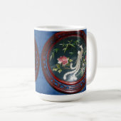JAPANISCH WHITE PEACOCK FLORAL KAFFEETASSE (VorderseiteRechts)