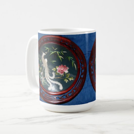JAPANISCH WHITE PEACOCK FLORAL KAFFEETASSE (Vorderseite Links)