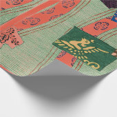 JAPANISCH WOODBLOCK DRUCKPATTERWrapper Geschenkpapier (Ecke)