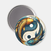 Japanisch Yin Yang Symbol Koi Fish Magnet (Vorderseite/Rückseite)
