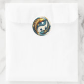 Japanisch Yin Yang Symbol Koi Fish Runder Aufkleber (Tasche)