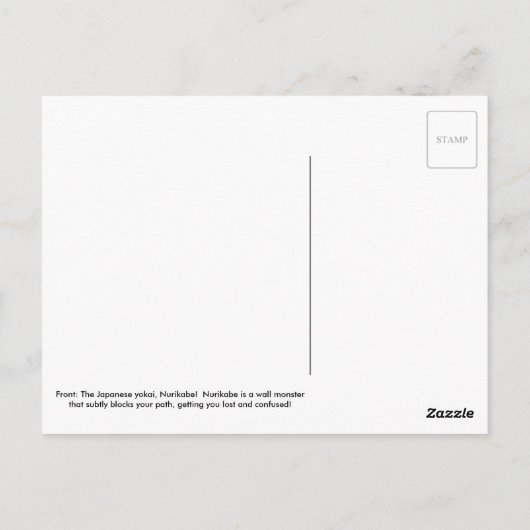 Japanisch Yokai Nurikabe Postkarte (Rückseite)
