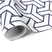 Japanisch Yukata Jinbei Bishamon Marine blau auf w Geschenkpapier (Rolleneckpunkt)