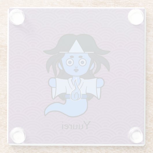 Japanisch Yuurei Ghost: Cartoon Yokai Glasuntersetzer (Rückseite)