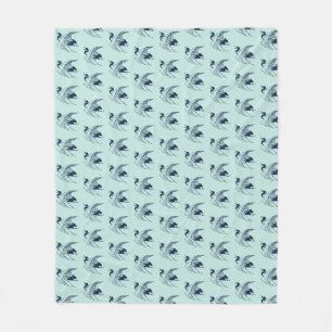 Japanisch Zeichn eines Krans, Blauer Fleece Blanke