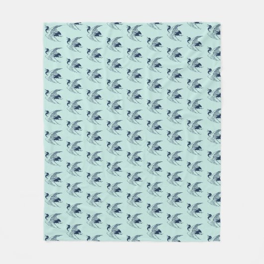 Japanisch Zeichn eines Krans, Blauer Fleece Blanke (Vorderseite)