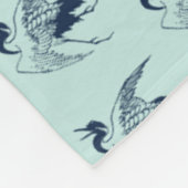 Japanisch Zeichn eines Krans, Blauer Fleece Blanke (Ecke)