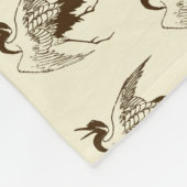 Japanisch Zeichn eines Krans, braune Fleece Blanke (Ecke)