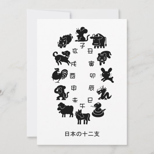 Japanisch Zodiac Feiertagskarte (Vorderseite)