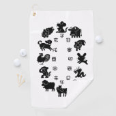 Japanisch Zodiac Golfhandtuch (Insitu)